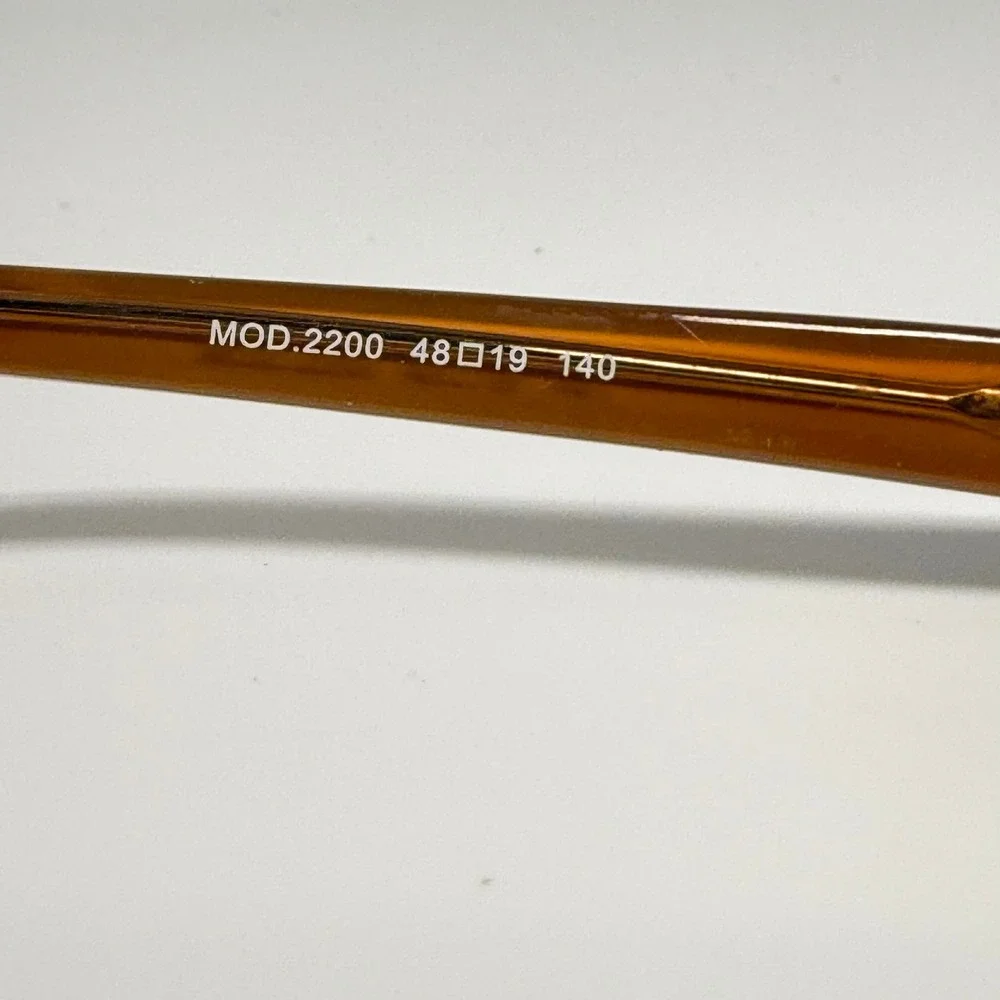 MOD 2200 Rectangular Semi Rimless Eyeglass Frames Bronze Amber 48-19-140